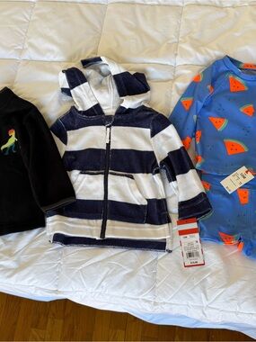 NWT Cat & Jack 12M Sweaters and bathing suit